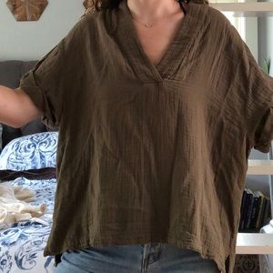 Xirena Olive Green Smock Top